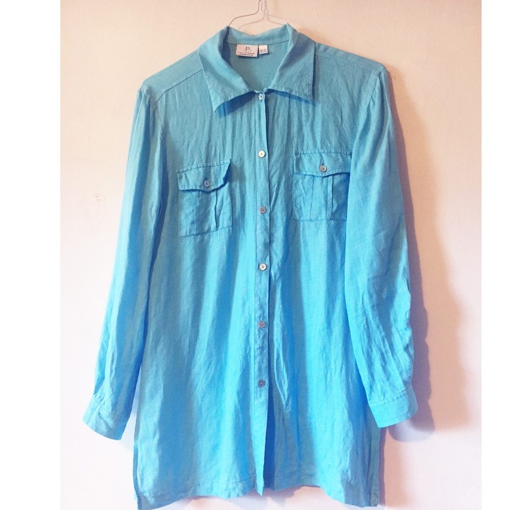 Aqua Women's Linen Shirt